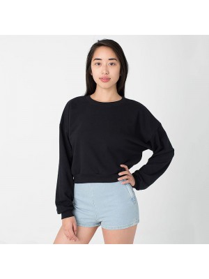 Black California fleece cropped sweatshirt
